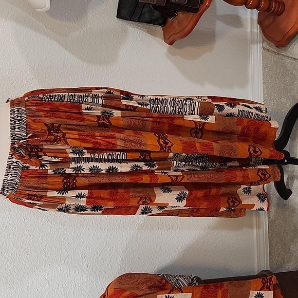 Chandni Bohemian Orange and Brown Maxi Dress - Picture 5 of 9